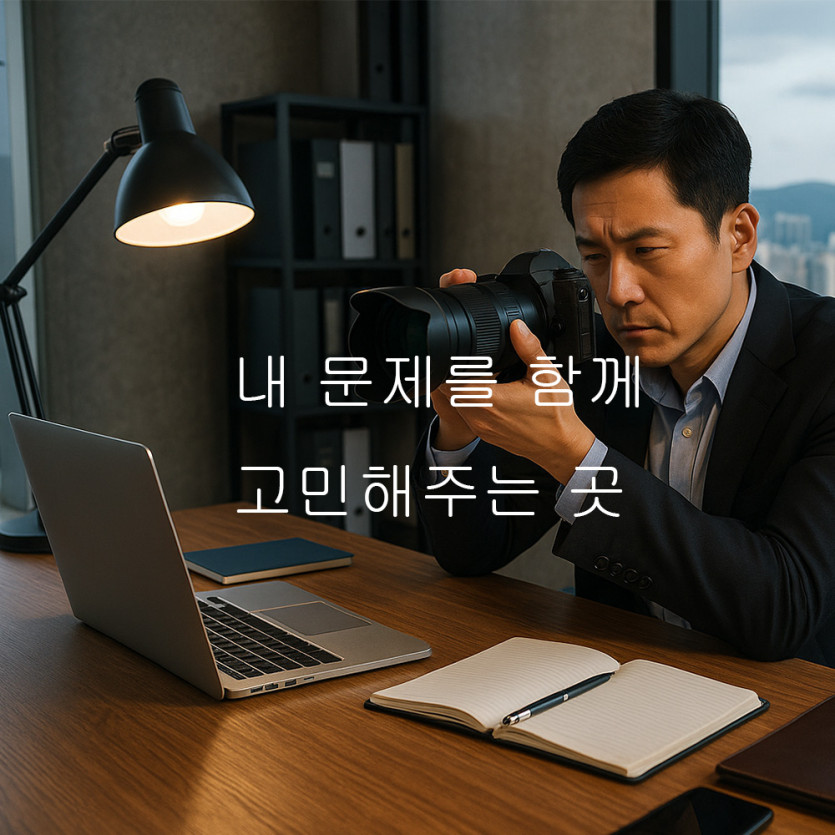 울산흥신소에서 탐정과 의뢰인이 문제 해결을 위한 상담을 진행하는 모습